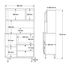 Hanah Home Armario Multiusos RE3-SW Roble y Blanco